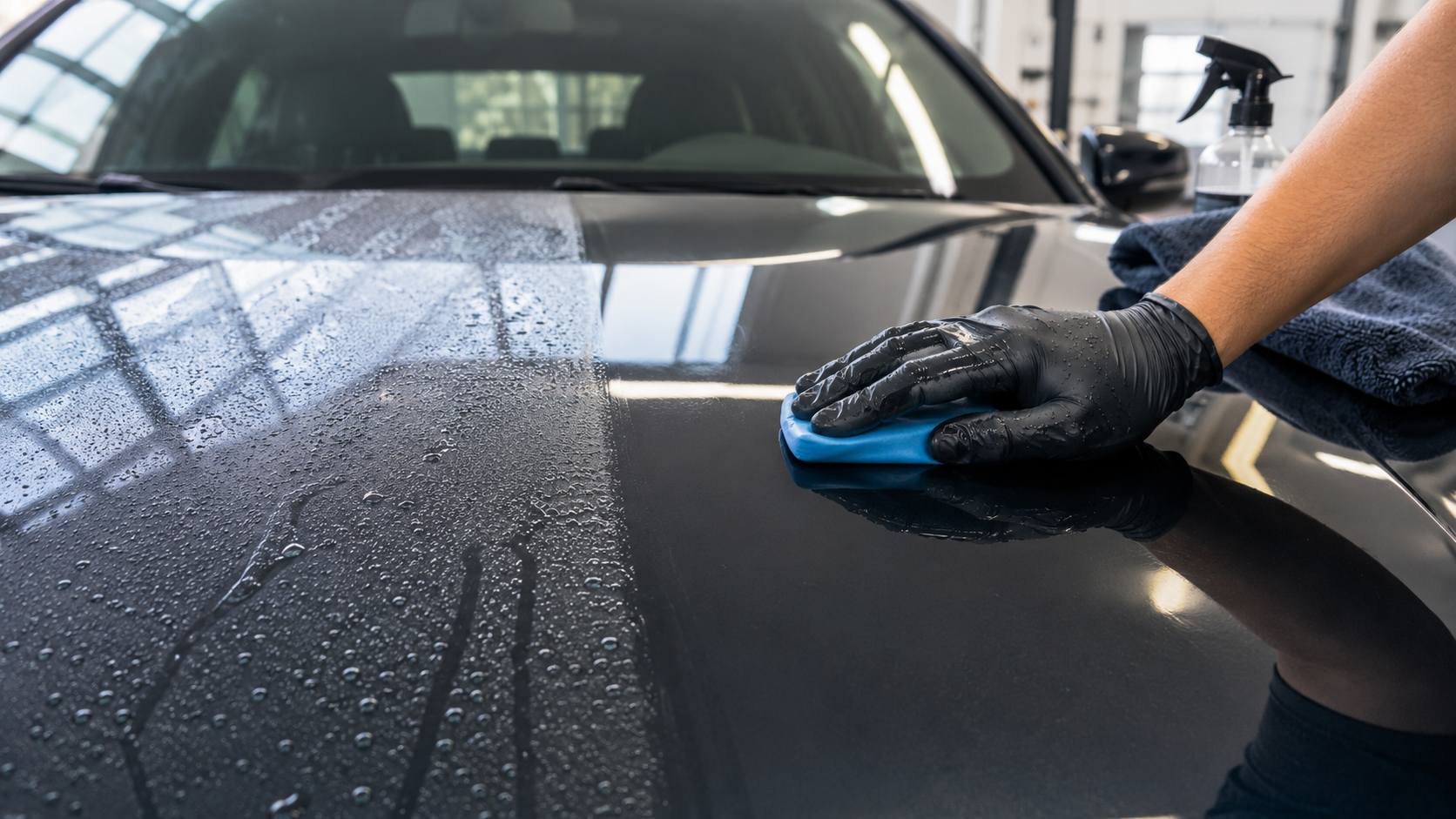 Clay bar treatment being applied to a car in Virginia Beach