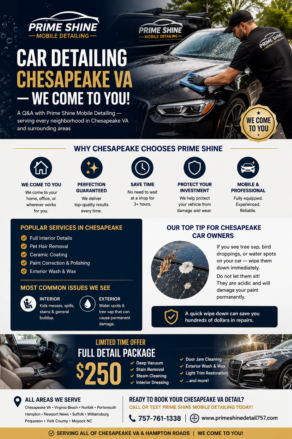 Car Detailing Chesapeake VA — Prime Shine Mobile Detailing We Come To You
